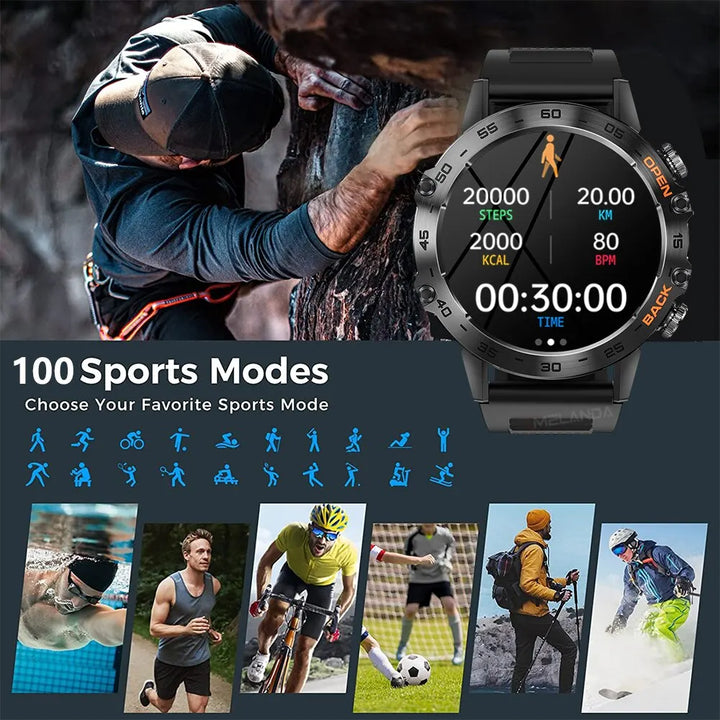 Smart Watc Steel 1.39" Bluetooth Call  Men Sports Fitness Tracker Watches IP68 Waterproof Smartwatch