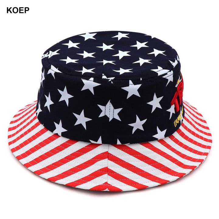 MAGA Bucket Hat Trump 2024 Flag Cap Take America Back Donald Trump Unisex Outdoor Sun Hat